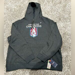 NWT Colorado Avalanche NHL Dark Grey-Washed Hoodie
